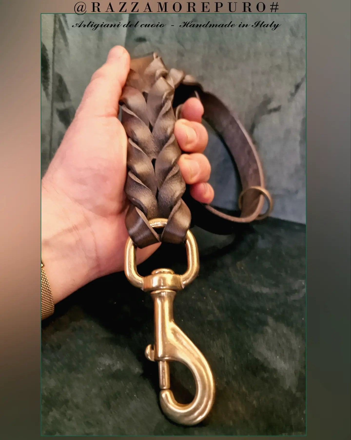 Guinzaglio TAURUS in cuoio per cani di taglia MAXI