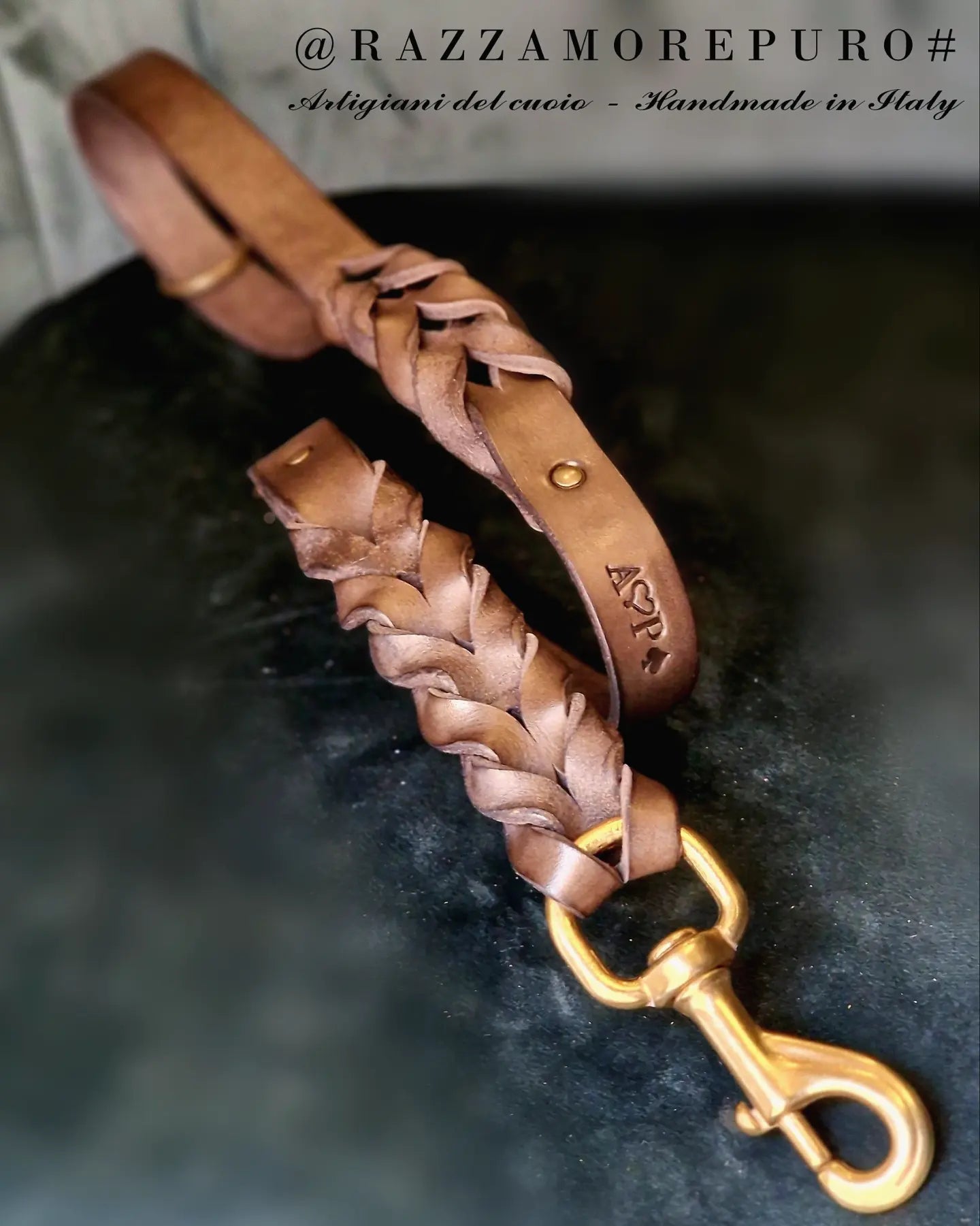 Guinzaglio TAURUS in cuoio per cani di taglia MAXI