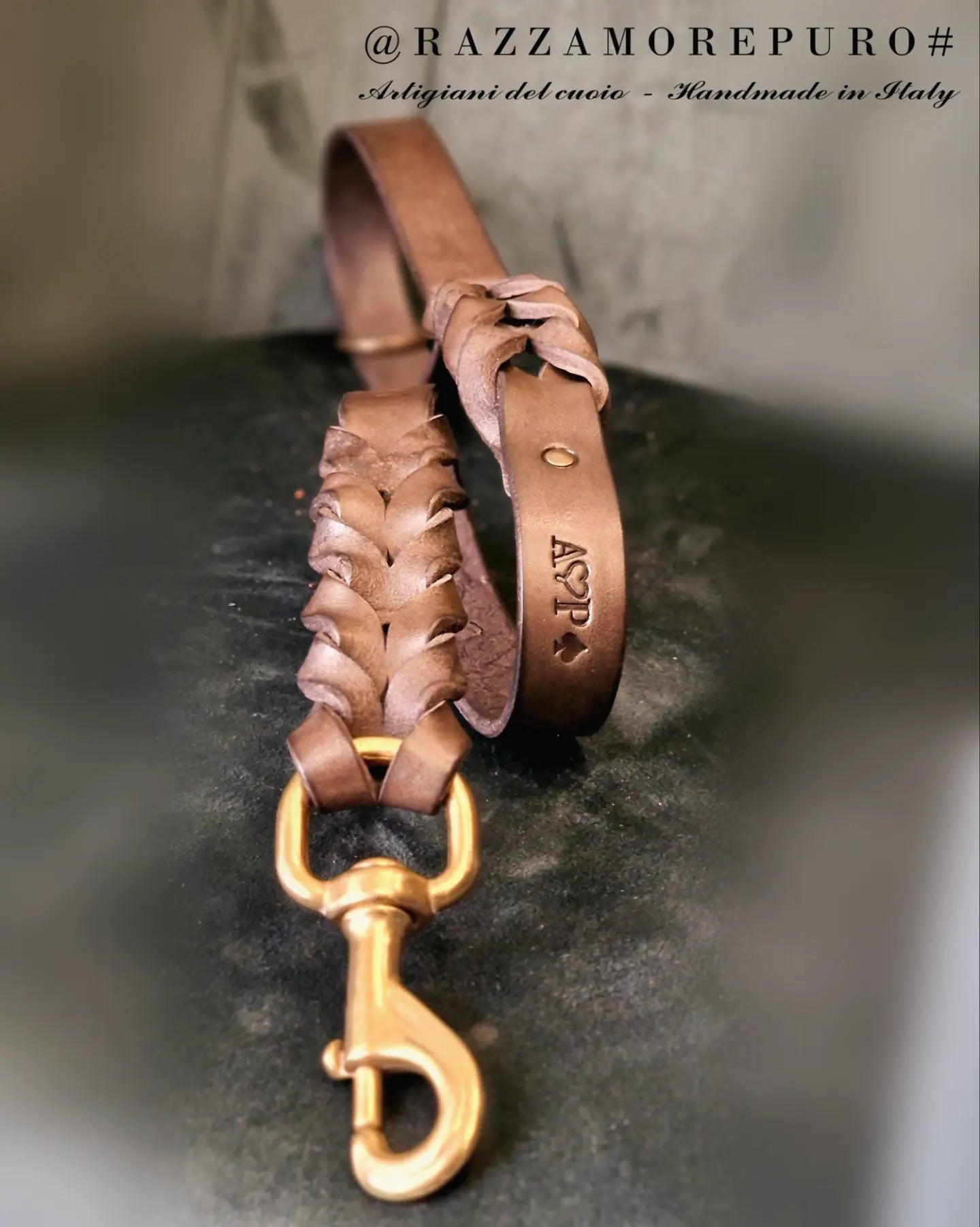 Guinzaglio TAURUS in cuoio per cani di taglia MAXI