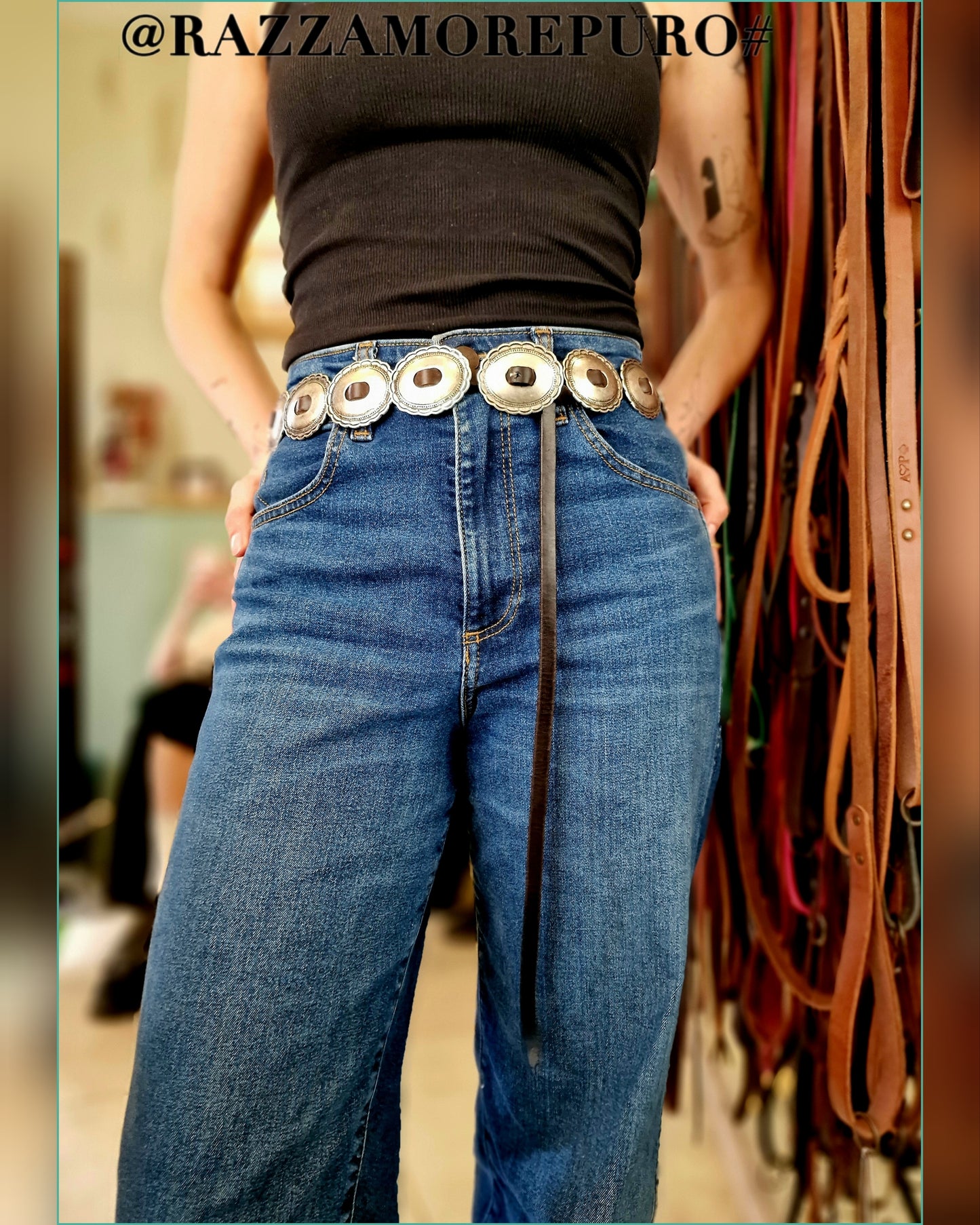 Cintura concho CHAMAELEON - Navajo concho belt