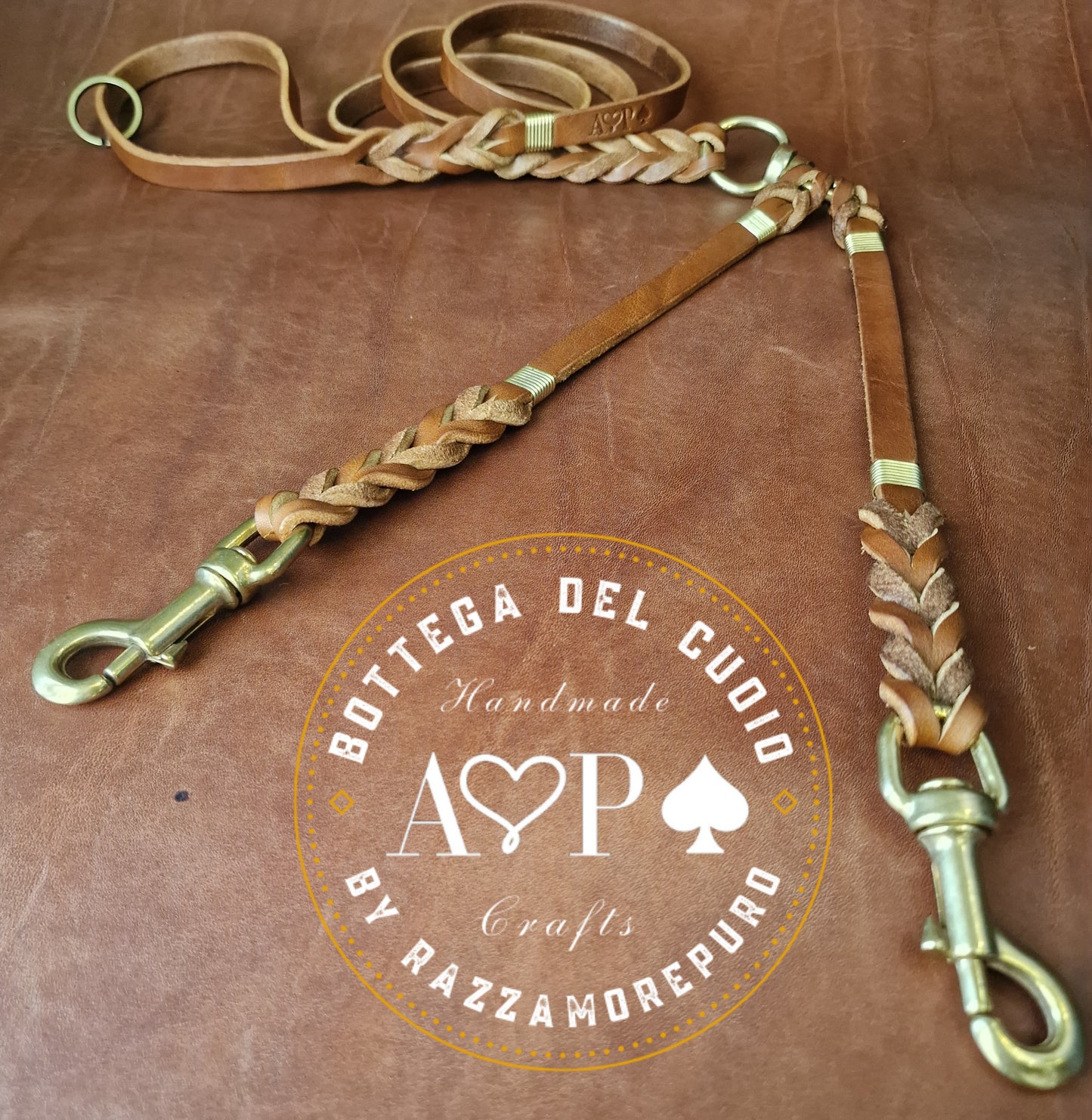 Guinzaglio/lunghina ORTRO con doppio terminale(personalizzabile per tutte le taglie)