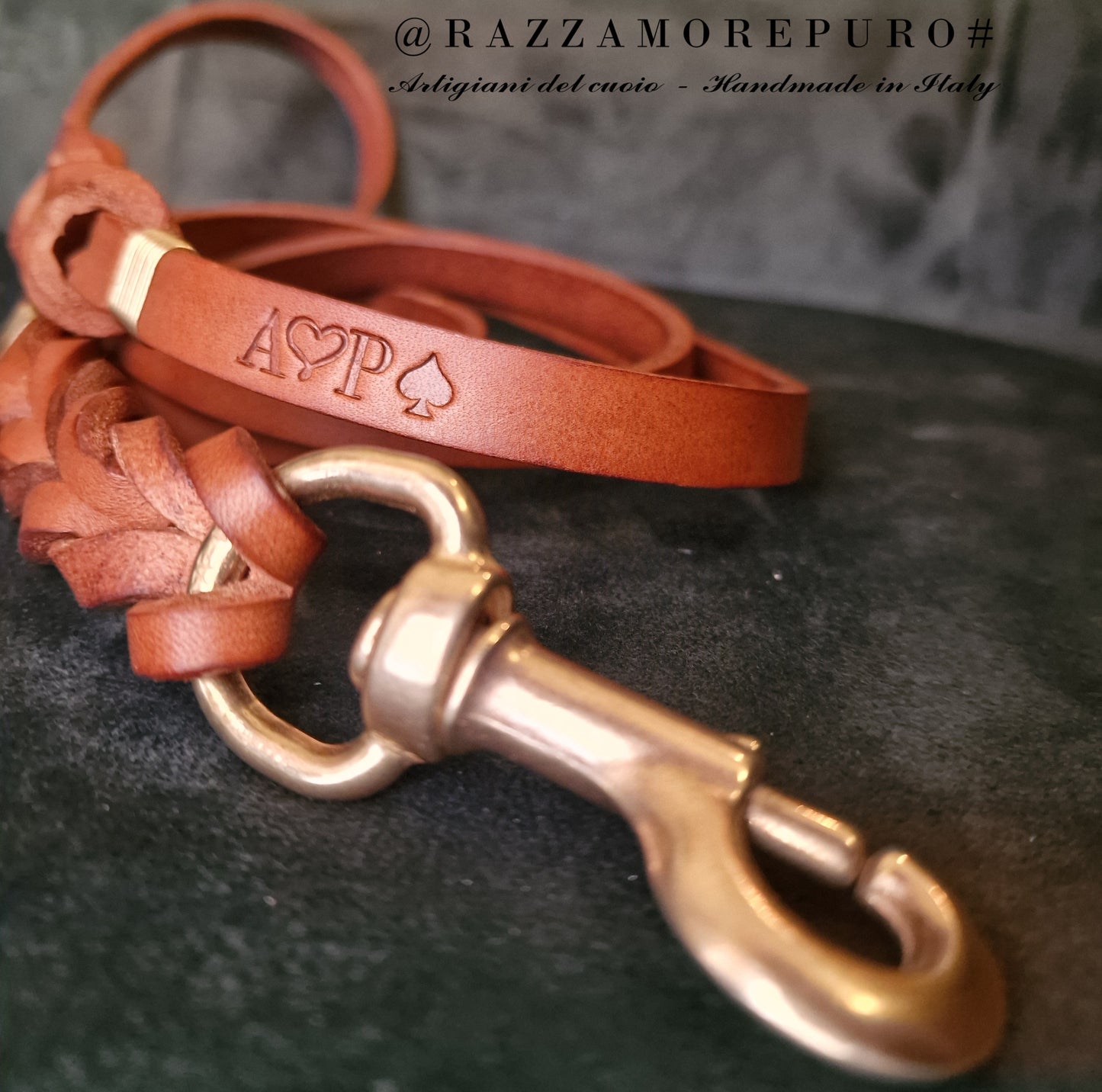 Leather leash for large breed dogs