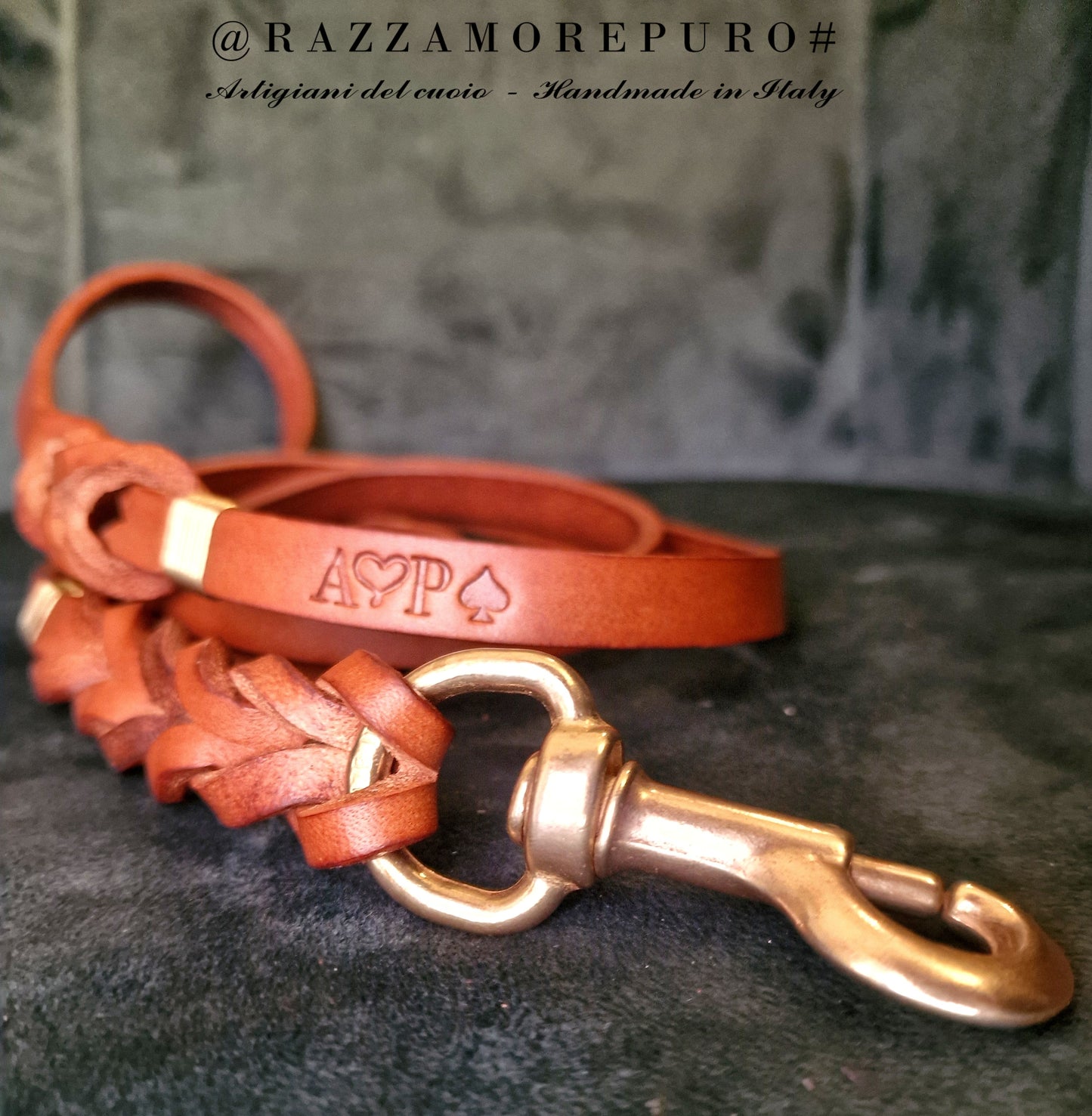 Leather leash for large breed dogs