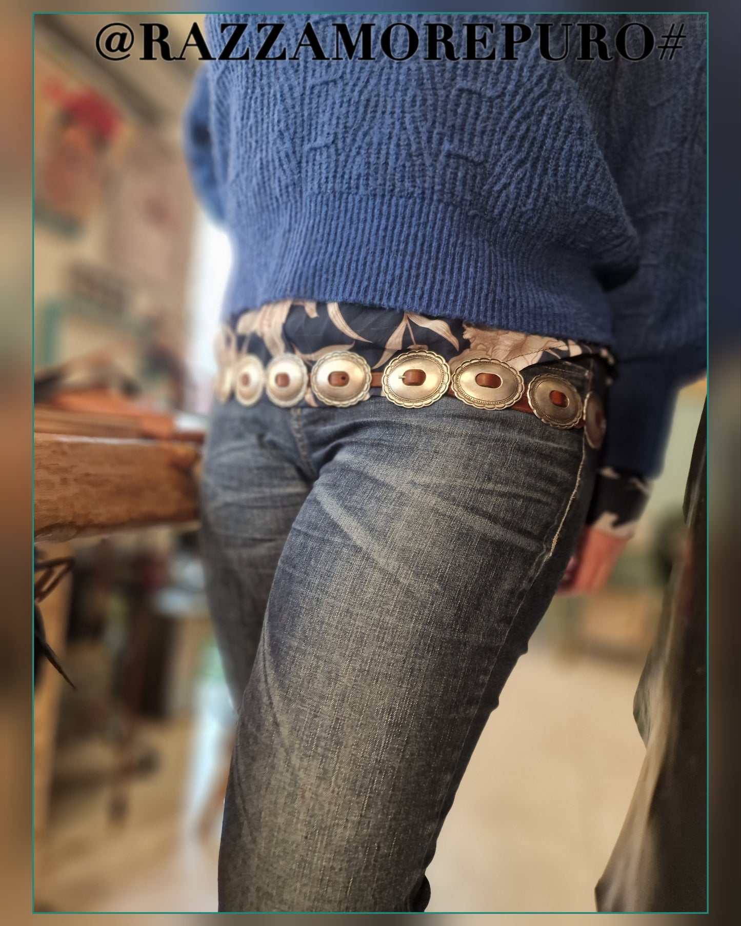 Cinturino CHAMAELEON con concho - Navajo concho belt