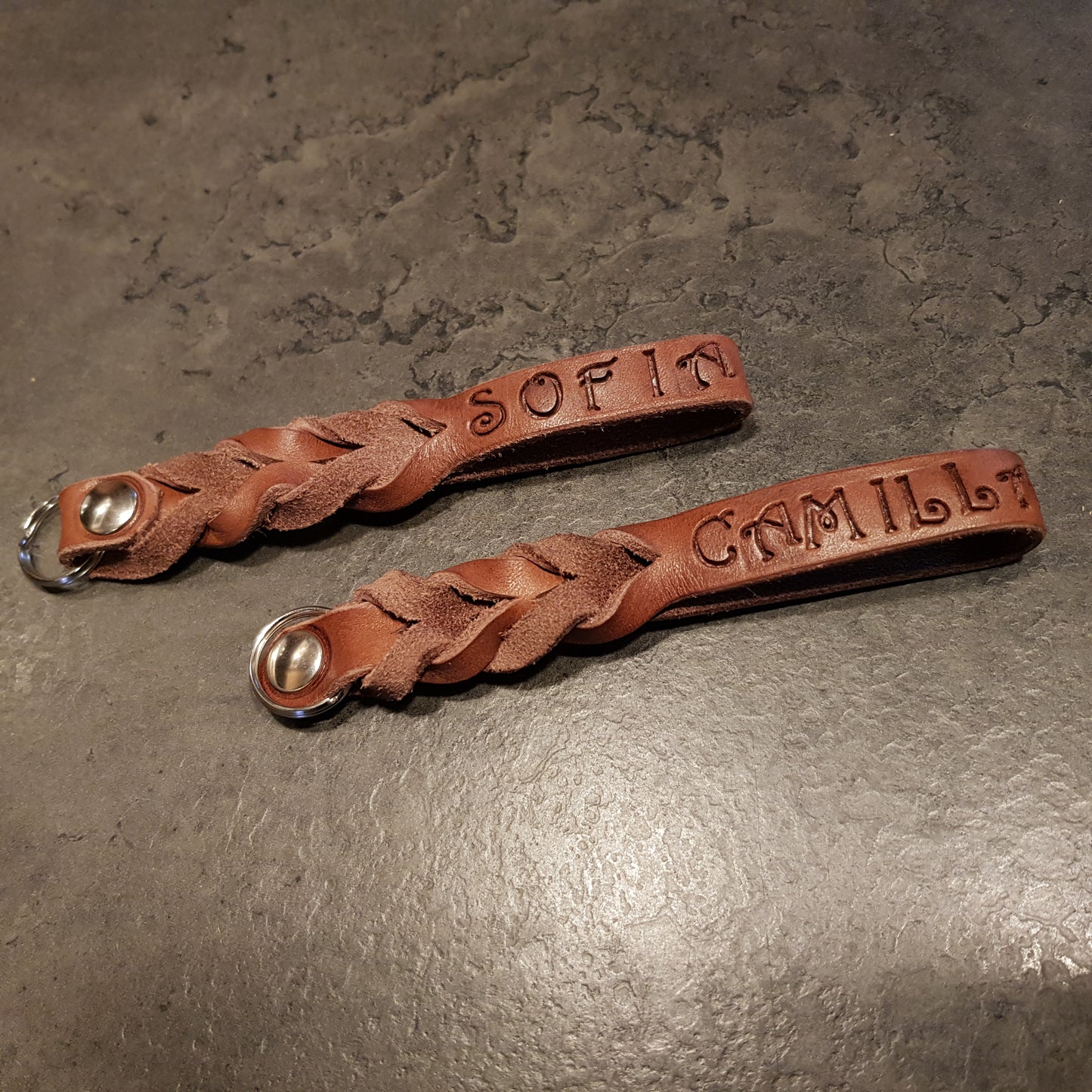 Braided SAGITTA key ring with engraved name