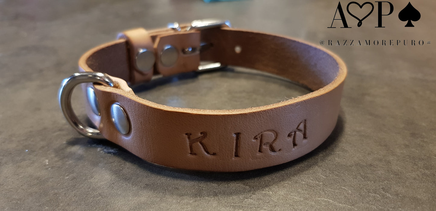 LEPUS collar with engraved name (CUSTOMIZABLE FOR ALL SIZES)