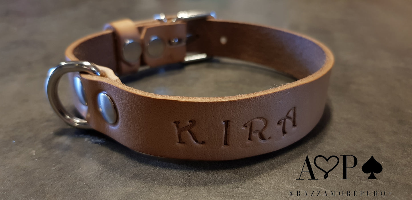 LEPUS collar with engraved name (CUSTOMIZABLE FOR ALL SIZES)