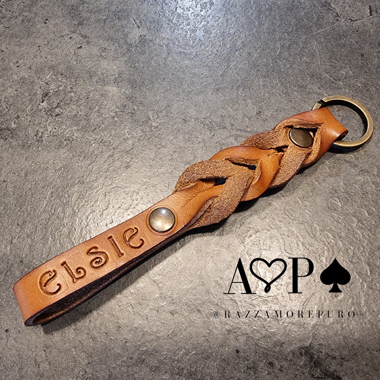 Braided SAGITTA key ring with engraved name