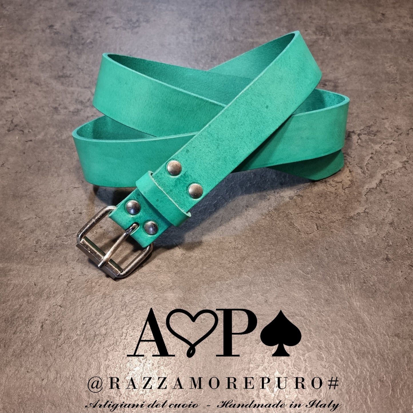 ARIES unisex belt with roller buckle embellished with your initials engraved