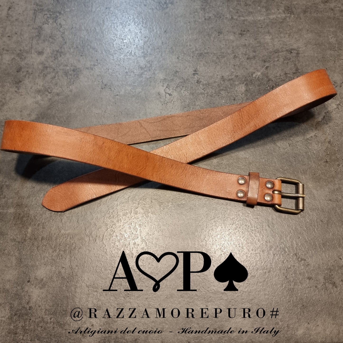 ARIES unisex belt with roller buckle embellished with your initials engraved