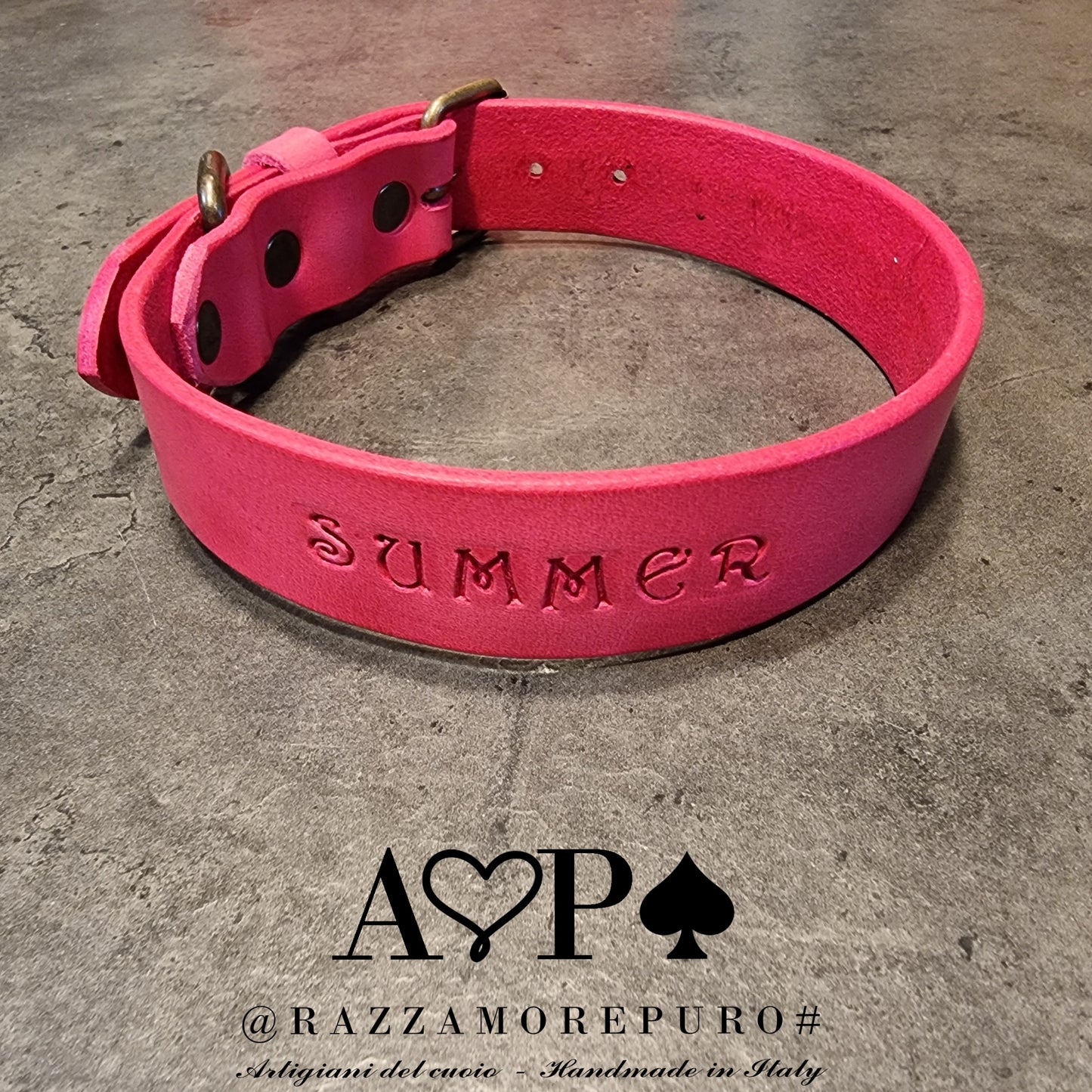 LEPUS collar with engraved name (CUSTOMIZABLE FOR ALL SIZES)