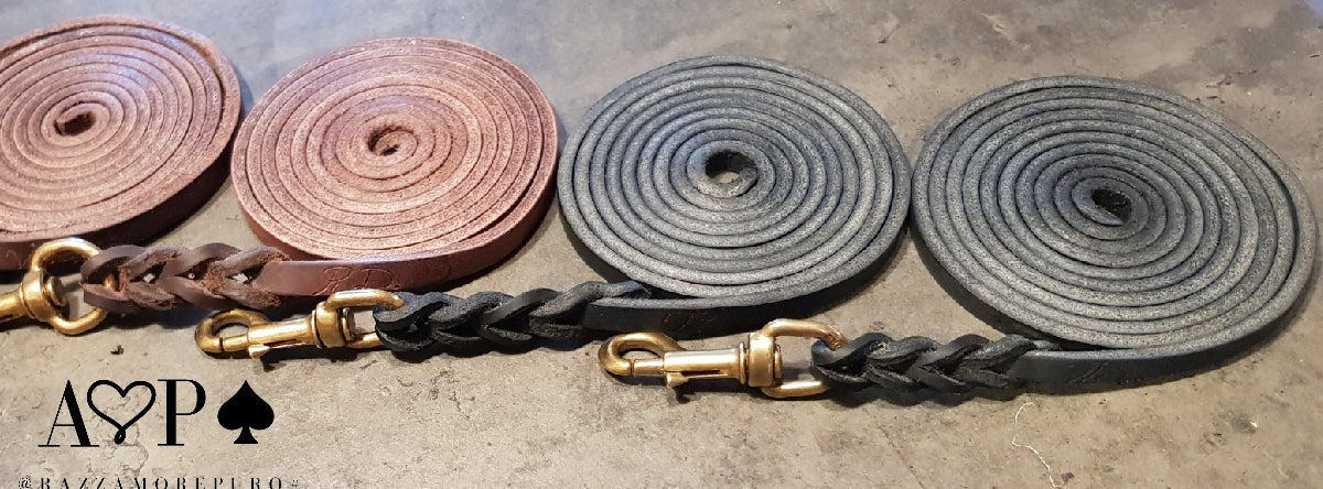 Leather dog lead for large breed dogs